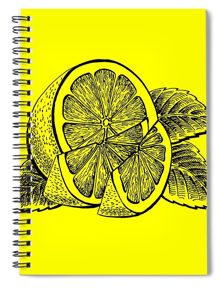 Lemon Spiral Notebook featuring the painting Lemon #1 by Irina Sztukowski