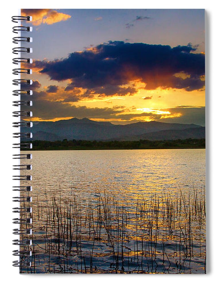 Longs Peak Spiral Notebook featuring the photograph McIntosh Lake Sunset #2 by James BO Insogna