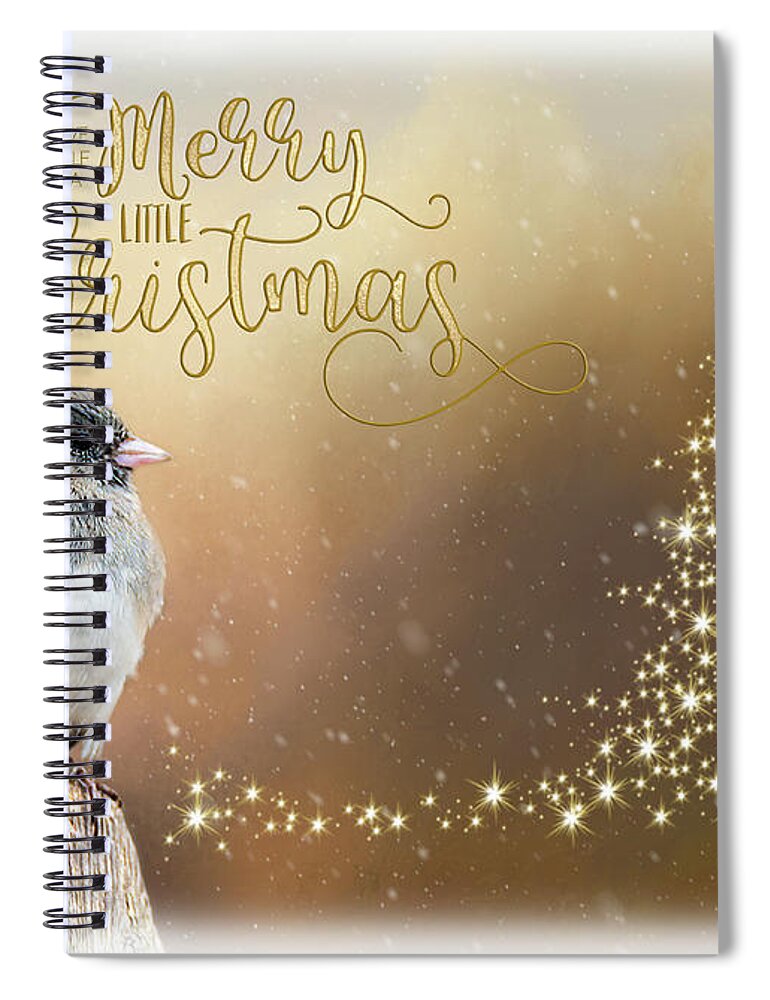 Snow Spiral Notebook featuring the photograph Merry Christmas by Cathy Kovarik