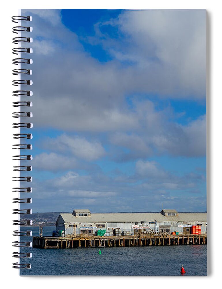 Monterey Commercial Wharf Spiral Notebook featuring the photograph Monterey Commercial Wharf by Derek Dean