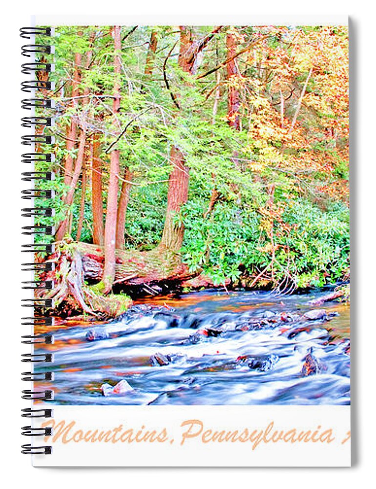 Current Spiral Notebook featuring the photograph Mountain Stream in Autumn Pocono Mountains Pennsylvania #2 by A Macarthur Gurmankin