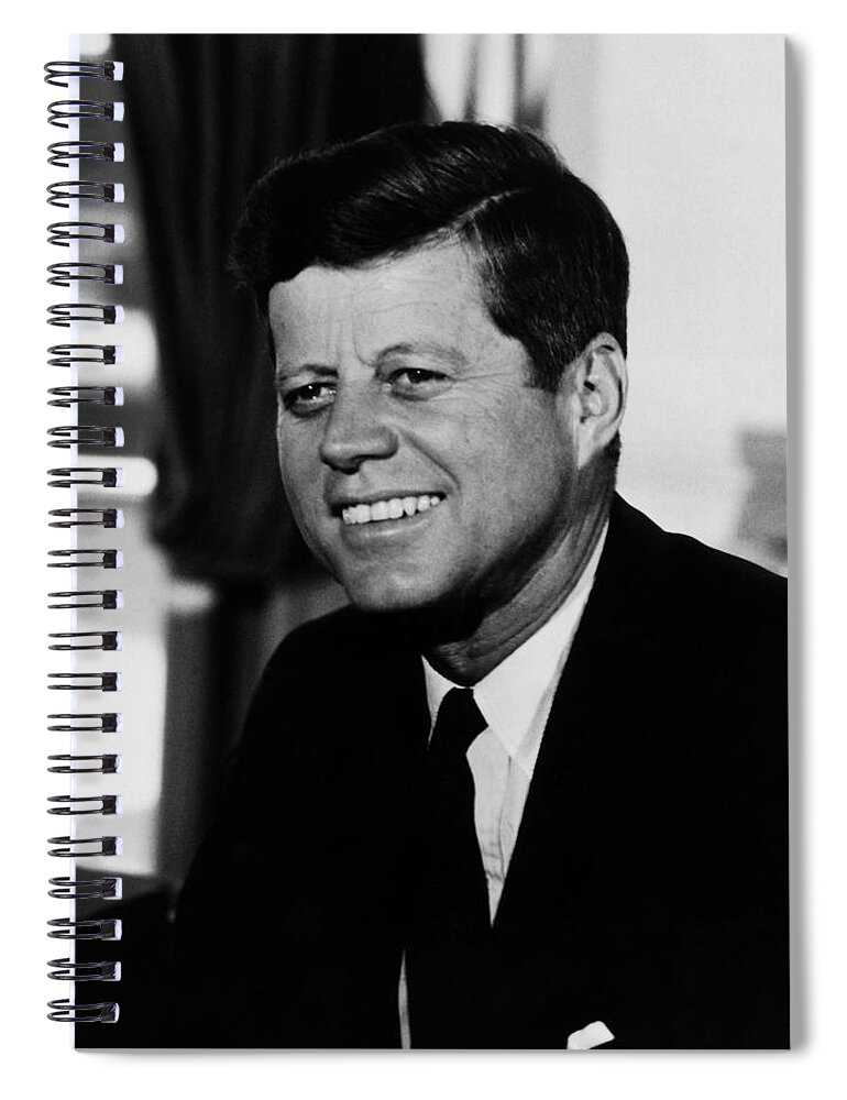 Jfk Spiral Notebook featuring the photograph President Kennedy #1 by War Is Hell Store