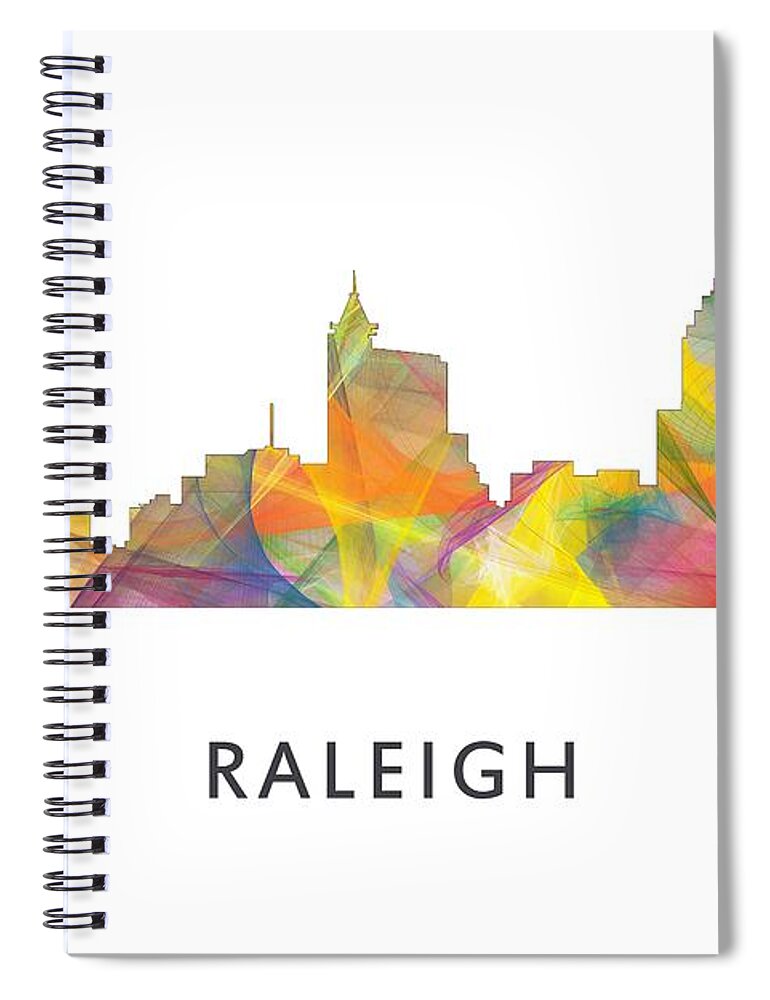 Raleigh North Carolina Skyline Spiral Notebook featuring the digital art Raleigh North Carolina Skyline #2 by Marlene Watson