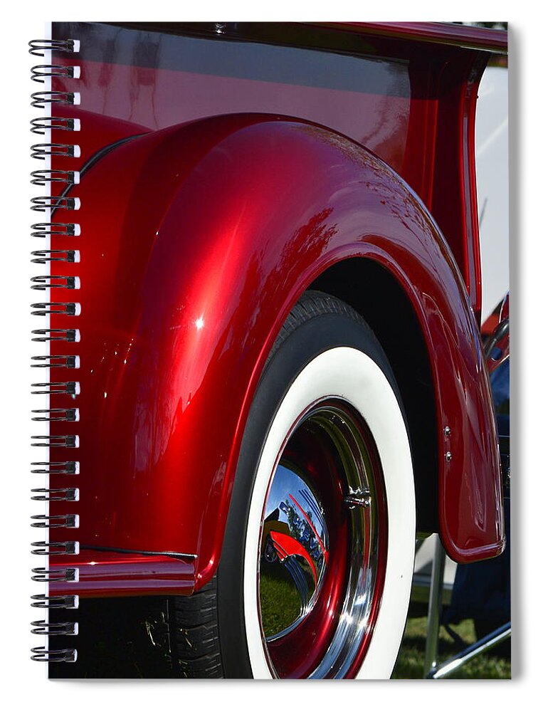  Spiral Notebook featuring the photograph Red Chevy Pickup Fender #2 by Dean Ferreira