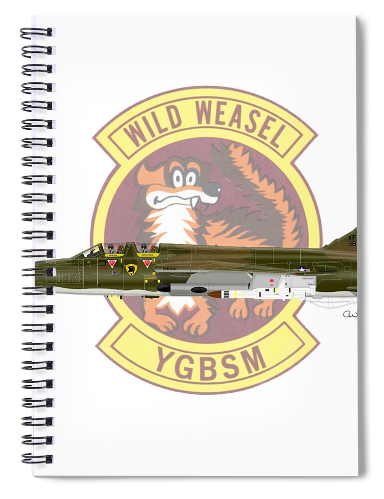 Republic Spiral Notebook featuring the digital art Republic F-105G Thunderchief 561TFS #1 by Arthur Eggers