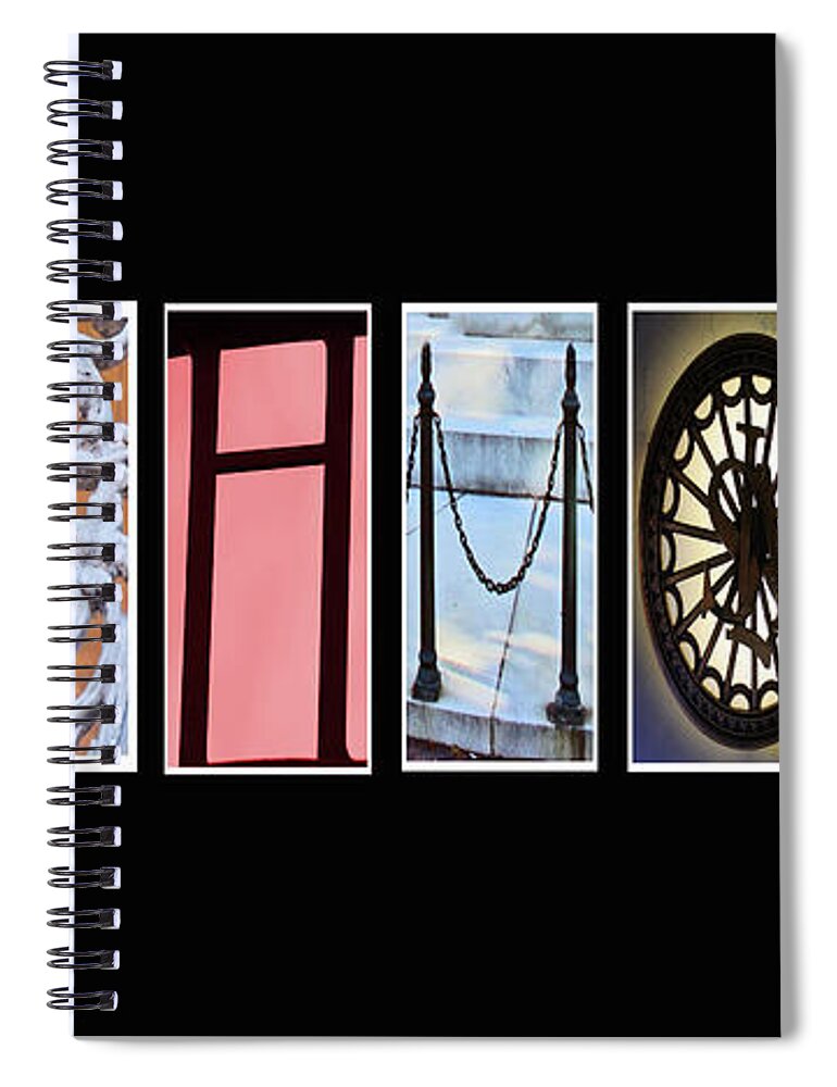 In Color Spiral Notebook featuring the photograph Richmond VA Virginia - Typography by Dave Lynch