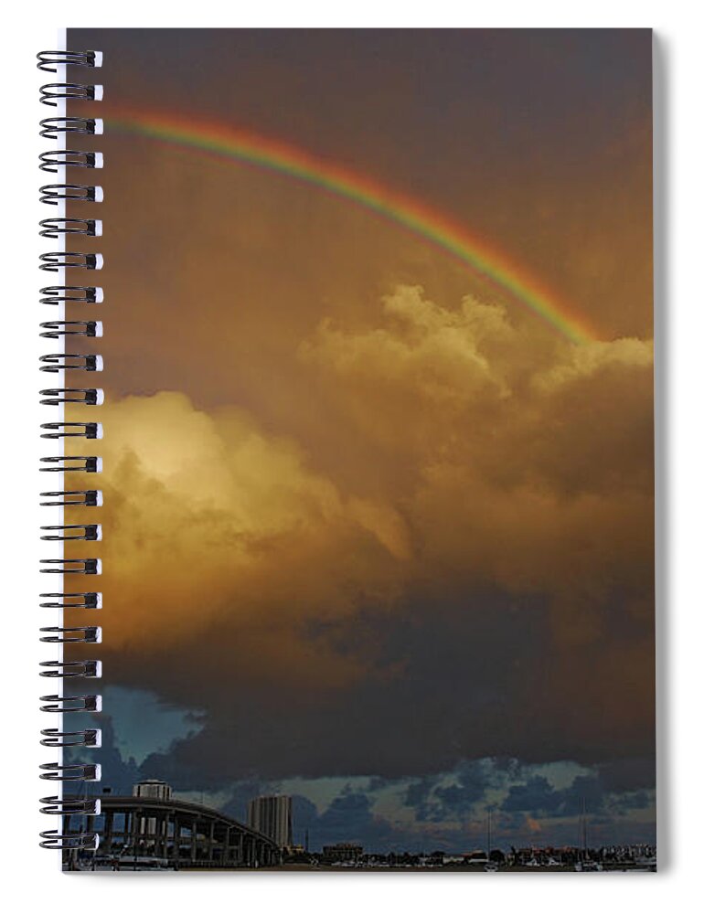 Singer Island Spiral Notebook featuring the photograph 2- Singer Island Stormbow by Rainbows