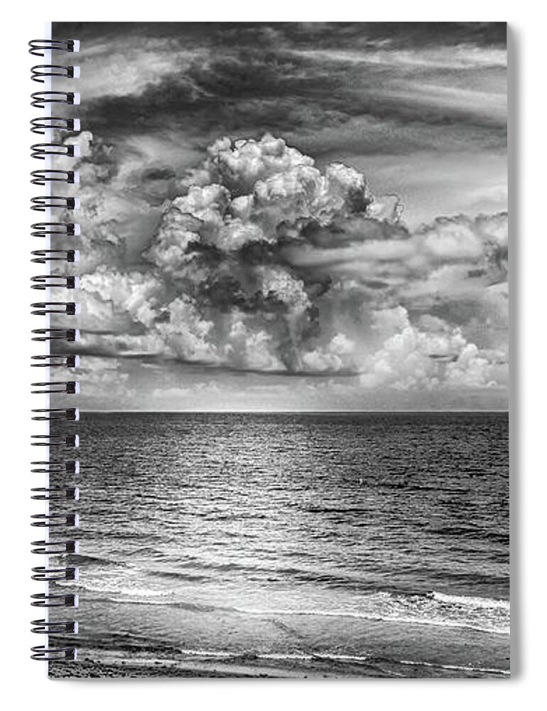 South Florida # Cloudy # Bw Sky # Colorful Sky Ocean # Palm Trees # Sunrise # Sunset# Florida Beach # Sunrise # Florida Beaches # Florida Sunrise # Florida Sunset # Sky # South Florida # Spiral Notebook featuring the photograph South Florida #1 by Louis Ferreira