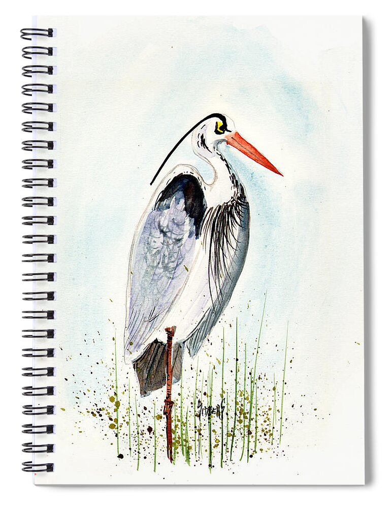 Stork Spiral Notebook featuring the painting Jenifer's Friend - George #3 by Sam Sidders