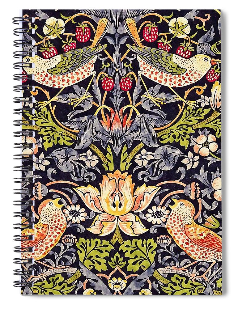 William Morris Spiral Notebook featuring the painting Strawberry Thief #2 by William Morris