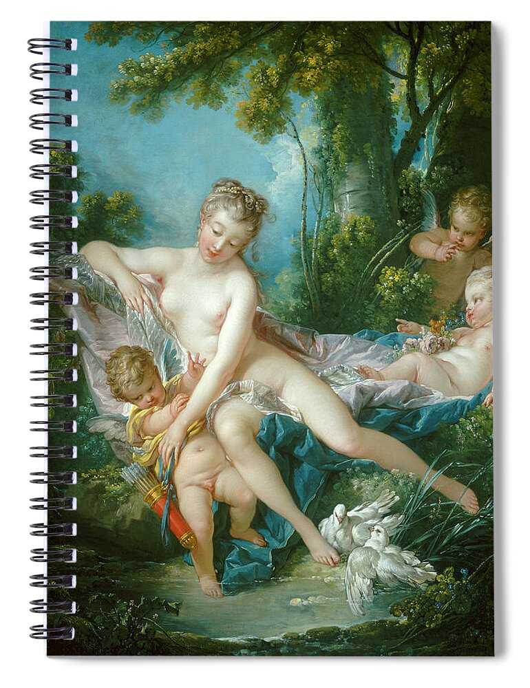 Franois Boucher Spiral Notebook featuring the painting The Bath Of Venus #2 by Francois Boucher