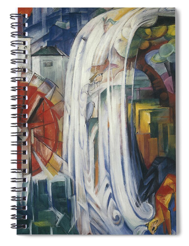 Franz Marc Spiral Notebook featuring the painting The Bewitched Mill #4 by Franz Marc