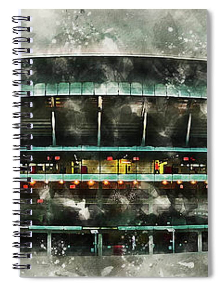 The Emirates Stadium Spiral Notebook featuring the digital art The Emirates Stadium by Airpower Art