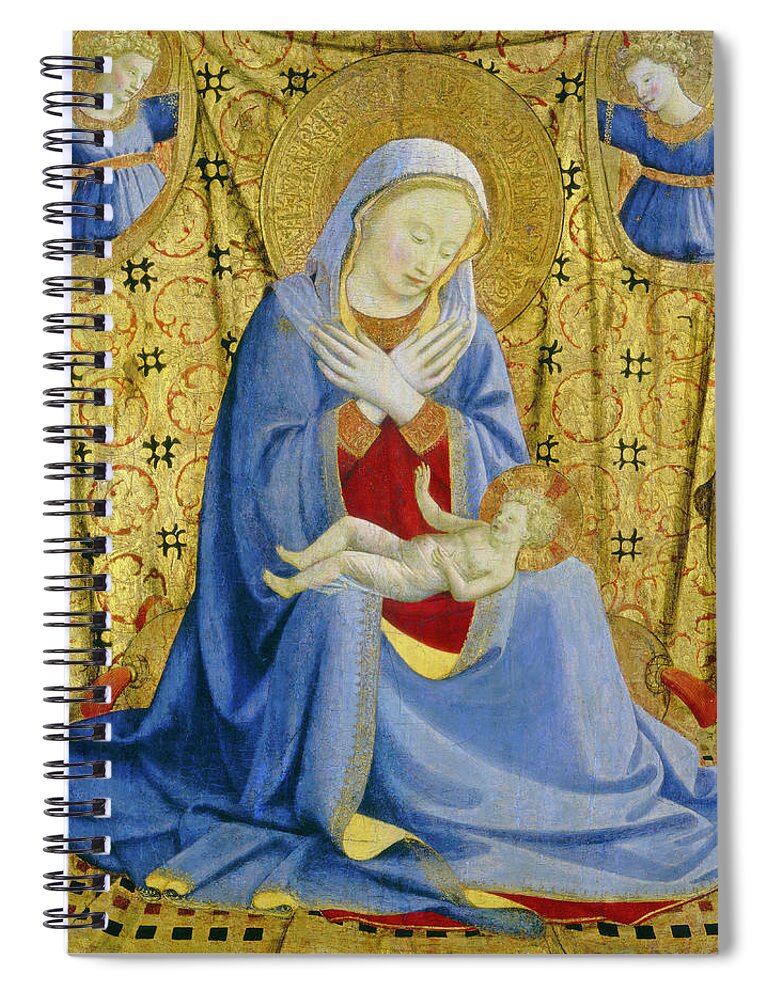 The Madonna Of Humility Spiral Notebook featuring the painting The Madonna of Humility #2 by Fra Angelico