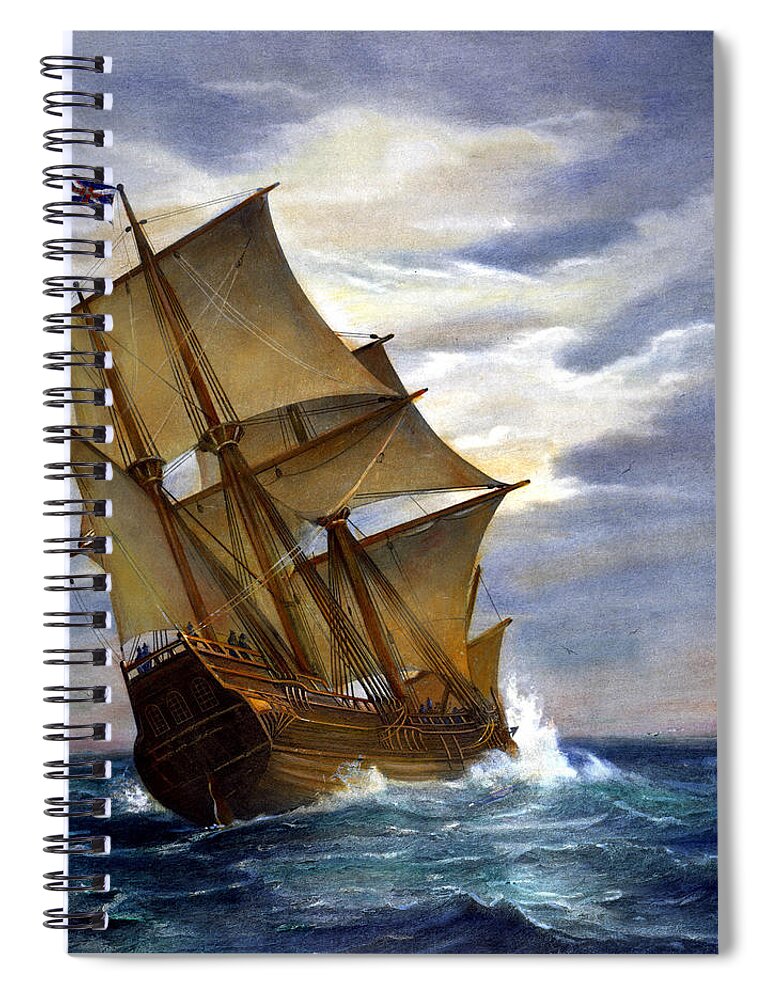 1620 Spiral Notebook featuring the photograph The Mayflower #2 by Granger