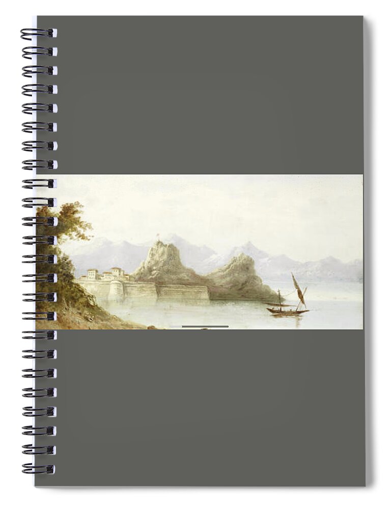 English School 19th Century The Old Fortress Of Corfu Spiral Notebook featuring the painting The Old Fortress of Corfu by MotionAge Designs