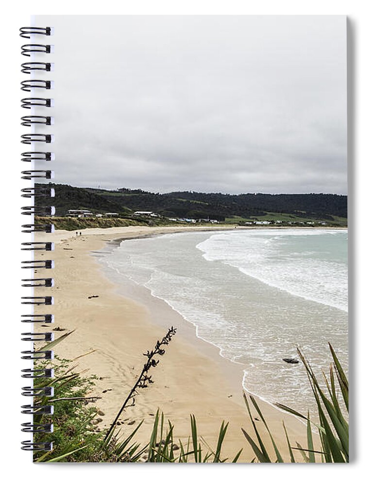 Catlins Spiral Notebook featuring the photograph the wild Curio Bay cliffs in New Zealand south island #2 by Didier Marti
