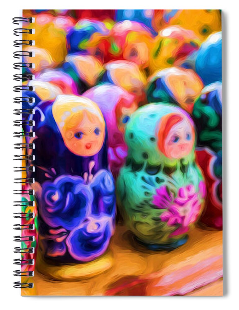 Mother Spiral Notebook featuring the photograph Mother Russian Matrushka Nesting Doll Family by John Williams