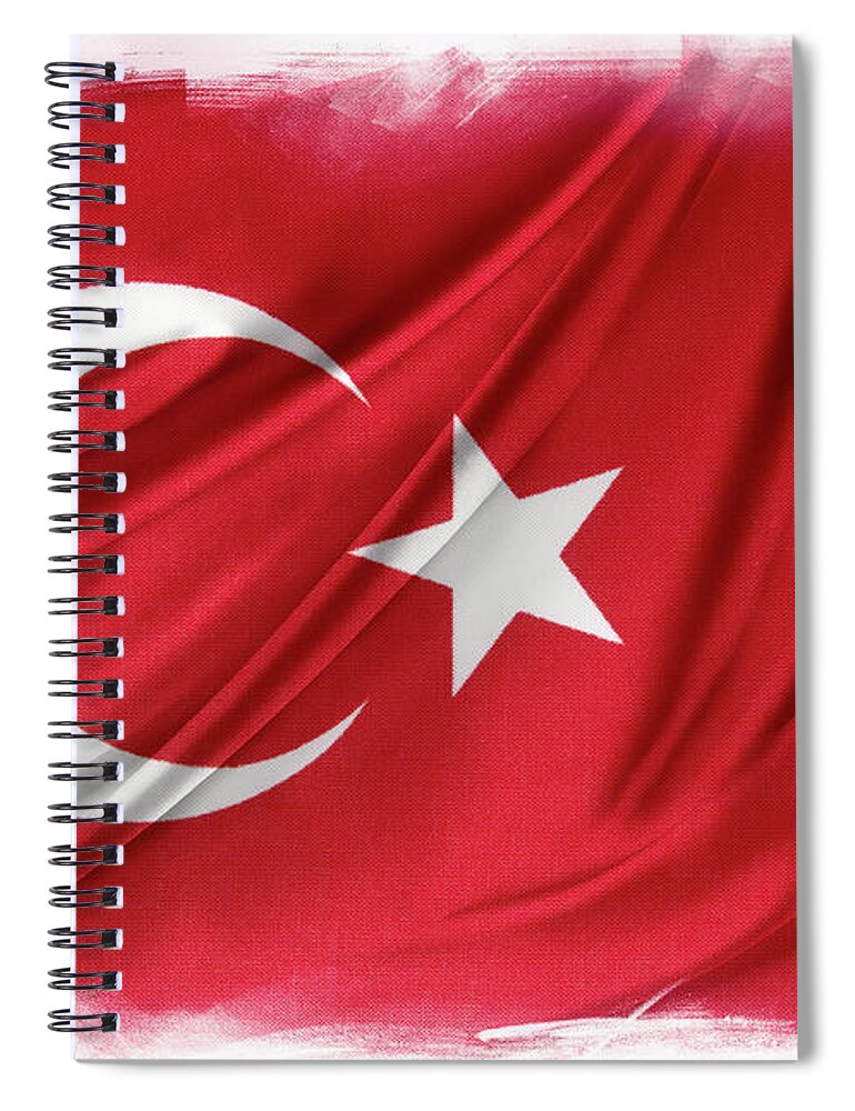 Banner Spiral Notebook featuring the photograph Turkish flag #2 by Les Cunliffe