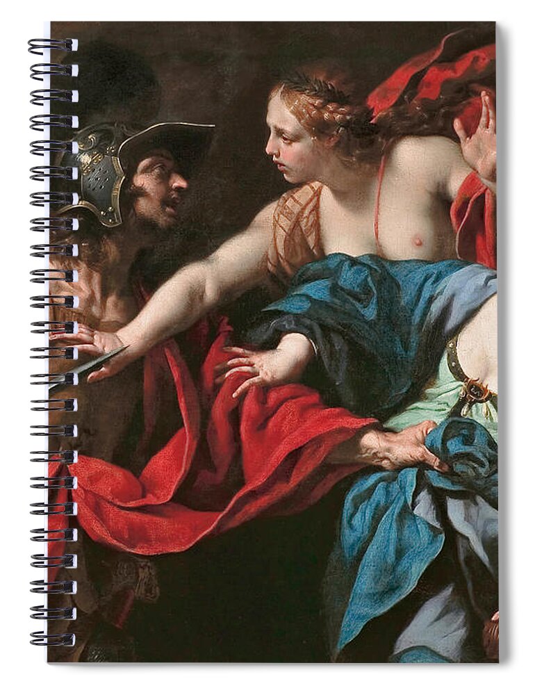 Luca Ferrari Spiral Notebook featuring the painting Venus preventing her son Aeneas from killing Helen of Troy #1 by Luca Ferrari