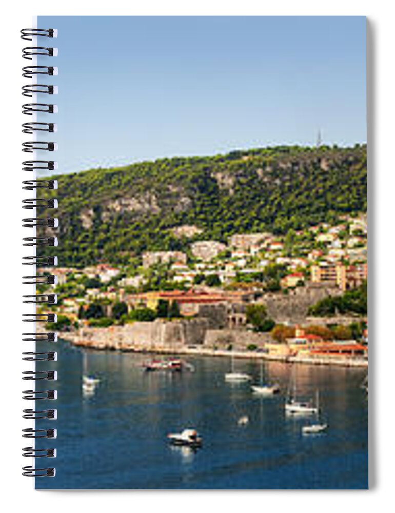 Villefranche-sur-mer Spiral Notebook featuring the photograph Villefranche-sur-Mer and Cap de Nice on French Riviera 1 by Elena Elisseeva