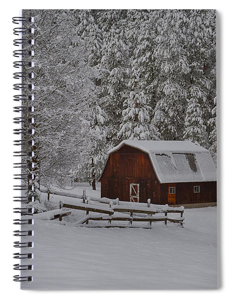 Coeur D'alene Spiral Notebook featuring the photograph Winter Barn #2 by Idaho Scenic Images Linda Lantzy