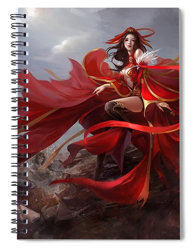 Warrior Spiral Notebook featuring the digital art Warrior #20 by Maye Loeser