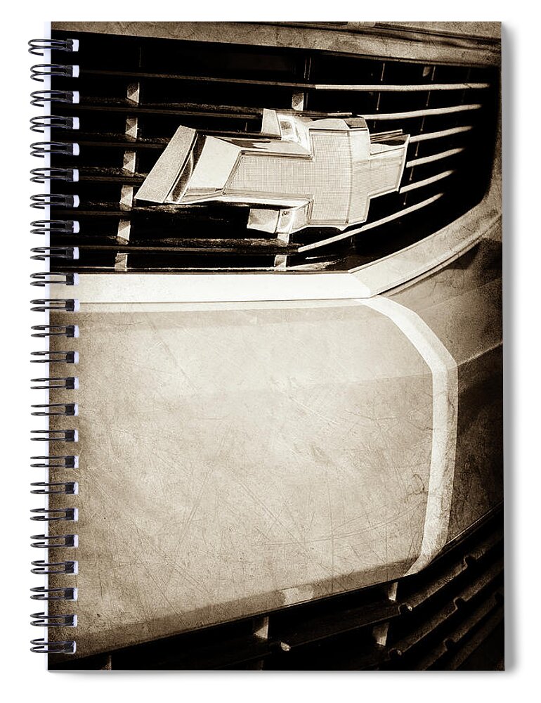 2011 Chevrolet Camaro Grille Emblem Spiral Notebook featuring the photograph 2011 Chevrolet Camaro Grille Emblem -0321s by Jill Reger