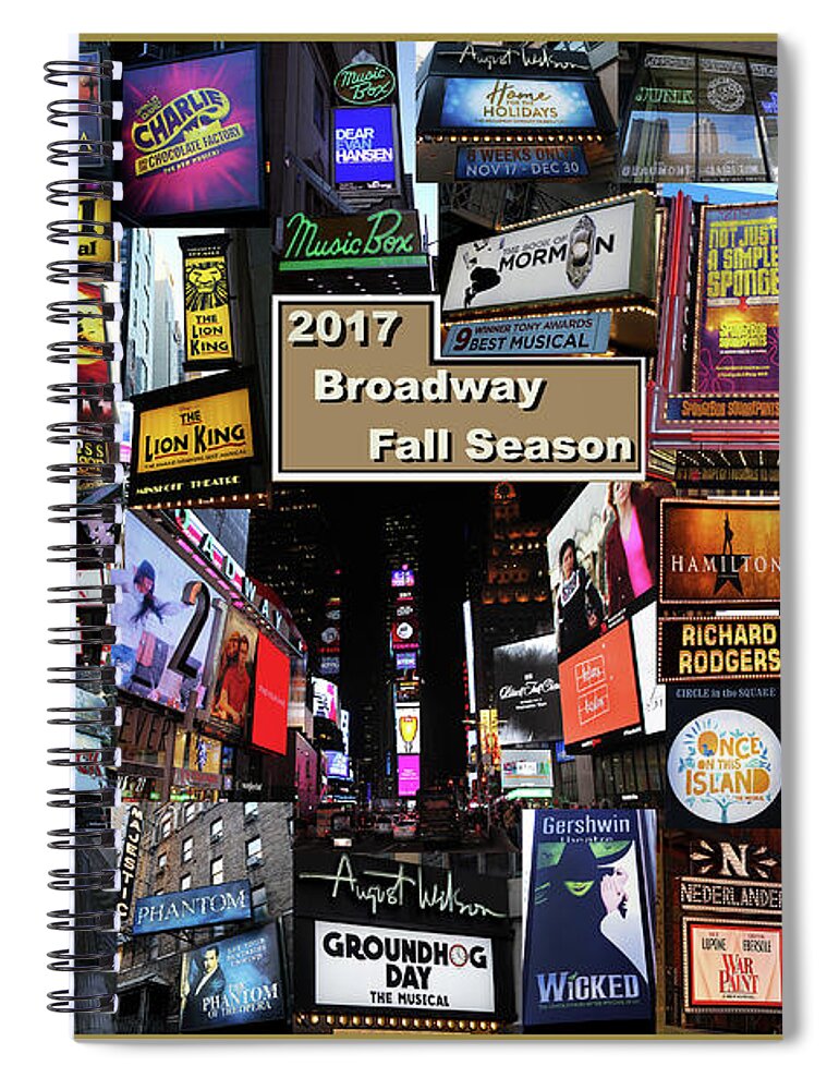 Broadway Spiral Notebook featuring the photograph 2017 Broadway Fall Collage by Steven Spak