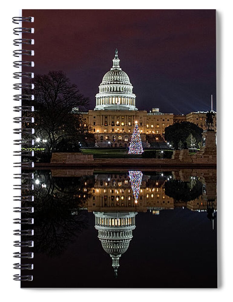 Christmas Spiral Notebook featuring the photograph 2017 Capitol Christmas by Erika Fawcett