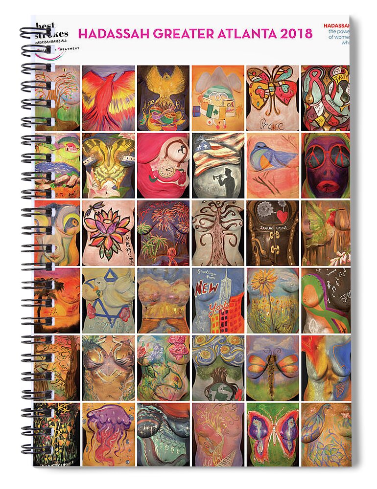 Hadassah Greater Atlanta Spiral Notebook featuring the photograph 2018 Commemorative Best Strokes Poster by Best Strokes - Formerly Breast Strokes - Hadassah Greater Atlanta