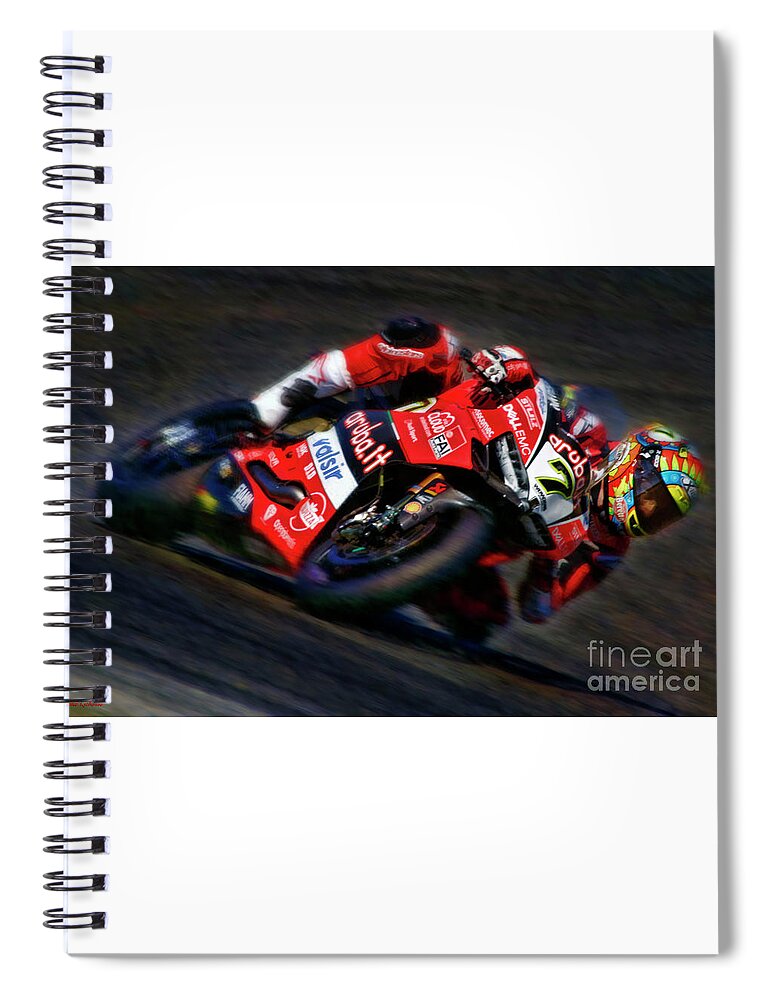 Spiral Notebook featuring the photograph 2018 World Superbike Chaz Davies by Blake Richards