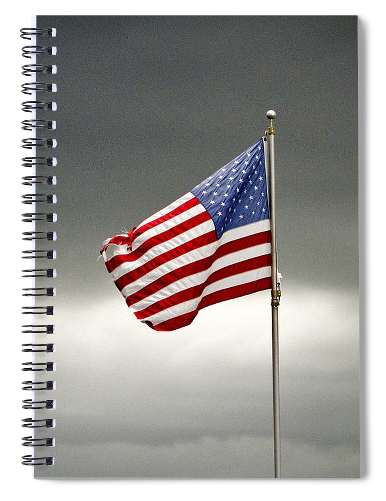 American Flag Spiral Notebook featuring the photograph 21- American Flag by Joseph Keane