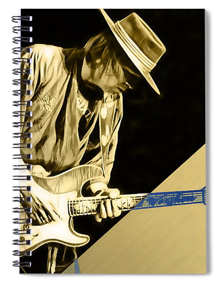 Stevie Ray Vaughan Spiral Notebook featuring the mixed media Stevie Ray Vaughan Collection #22 by Marvin Blaine
