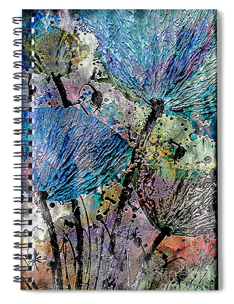 Abstract Spiral Notebook featuring the photograph 22a Abstract Floral Painting Digital Expressionism by Ricardos Creations