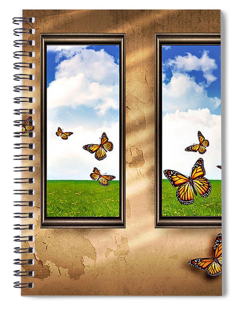 Butterfly Spiral Notebook featuring the digital art Butterfly #25 by Super Lovely