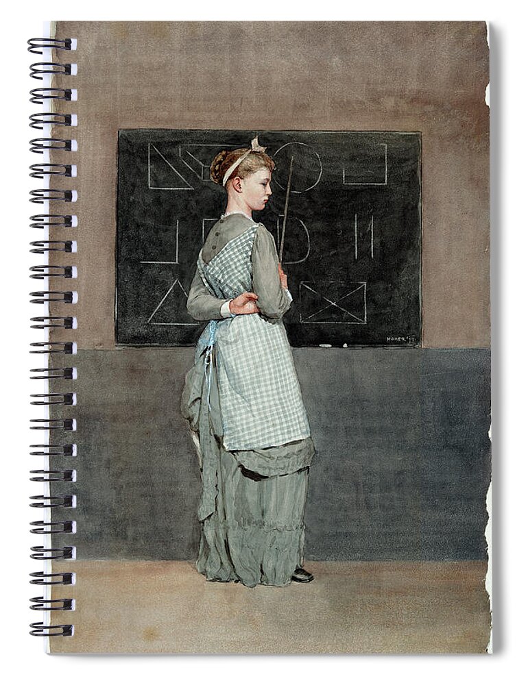Winslow Homer Spiral Notebook featuring the drawing Blackboard by Winslow Homer