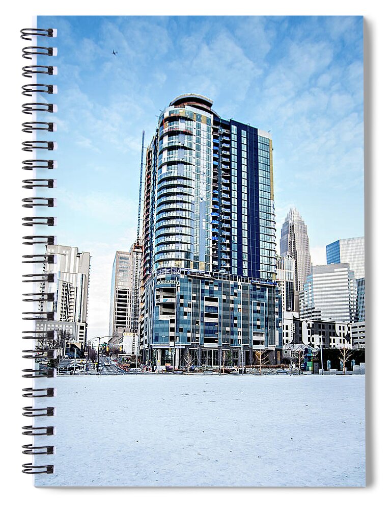 Skyline Spiral Notebook featuring the photograph Charlotte North Carolina City Skyline And Street Scenes #3 by Alex Grichenko