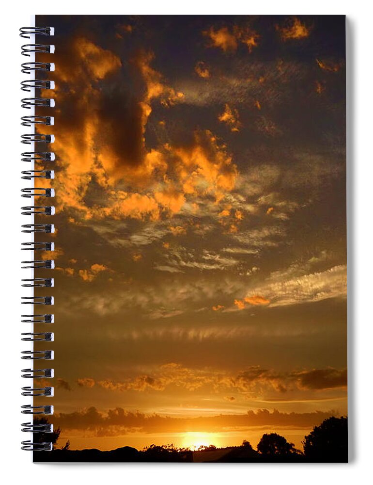 Sunset Spiral Notebook featuring the photograph Evening Flame #3 by Mark Blauhoefer