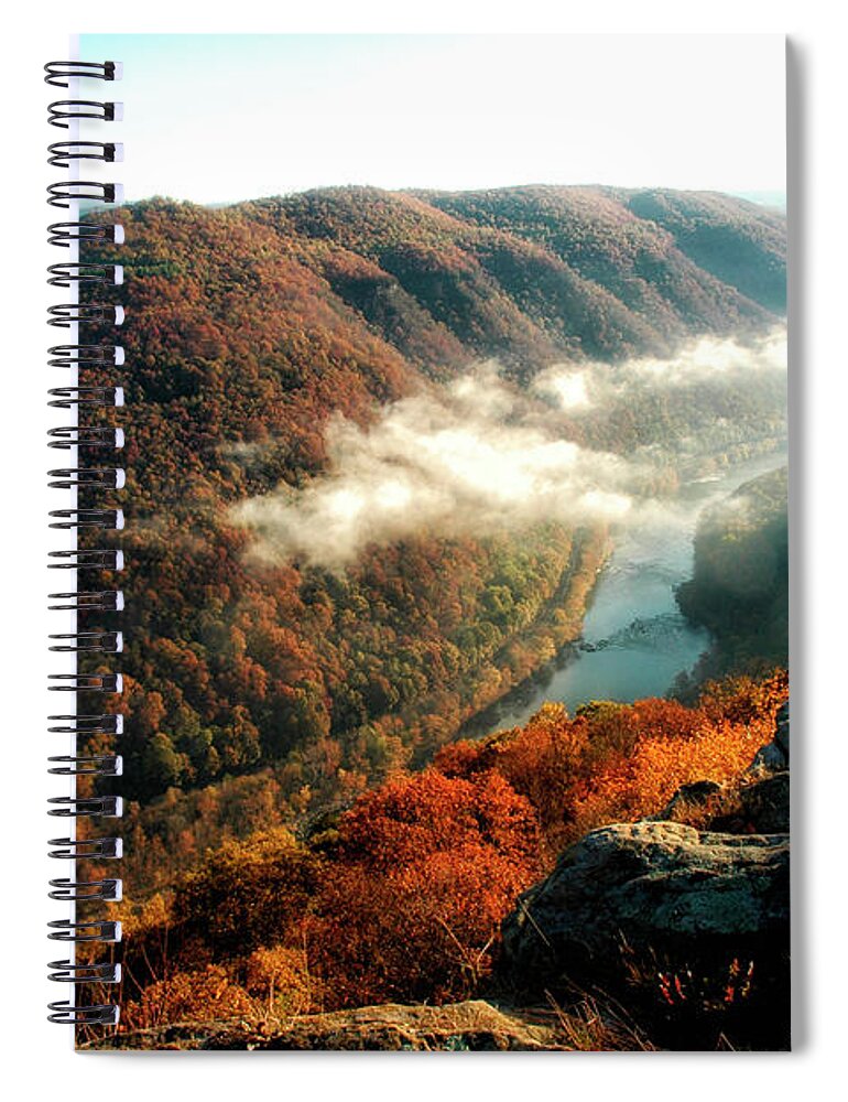 Grandview Spiral Notebook featuring the photograph Grandview New River Gorge #3 by Thomas R Fletcher