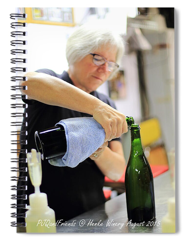 Henke Winery Sparkling Champagne Spiral Notebook featuring the photograph Henke Winery Sparkling Champagne #3 by PJQandFriends Photography