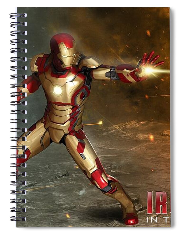Iron Man 3 Spiral Notebook featuring the digital art Iron Man 3 #3 by Super Lovely
