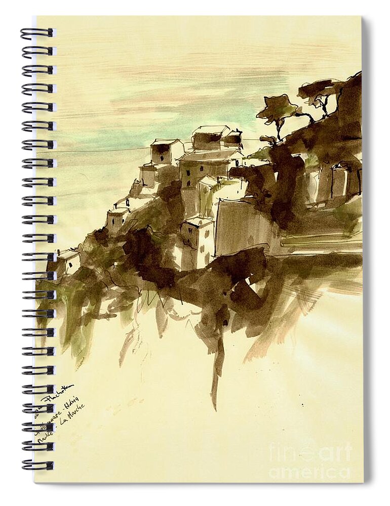 Italy Spiral Notebook featuring the painting Italian landscape #3 by Karina Plachetka