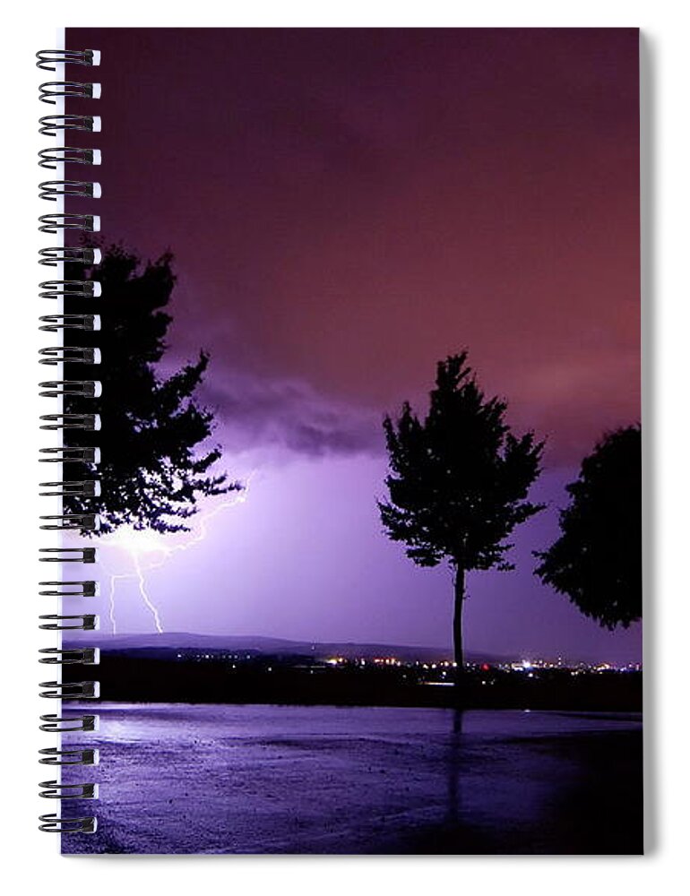 Lightning Spiral Notebook featuring the photograph Lightning #3 by Jackie Russo