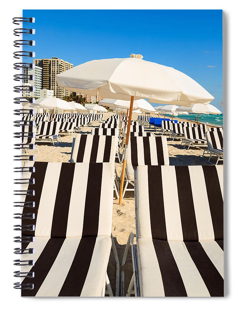 Chair Spiral Notebook featuring the photograph Miami Beach by Raul Rodriguez