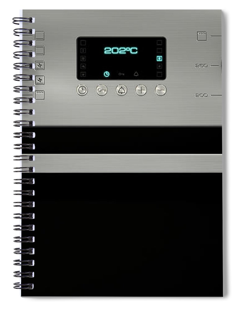 Oven Spiral Notebook featuring the digital art Modern Oven Closeups #3 by Allan Swart