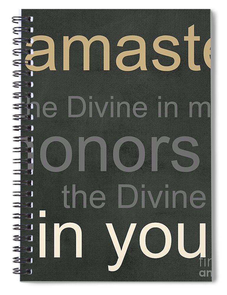 Namaste Spiral Notebook featuring the mixed media Namaste #3 by Linda Woods