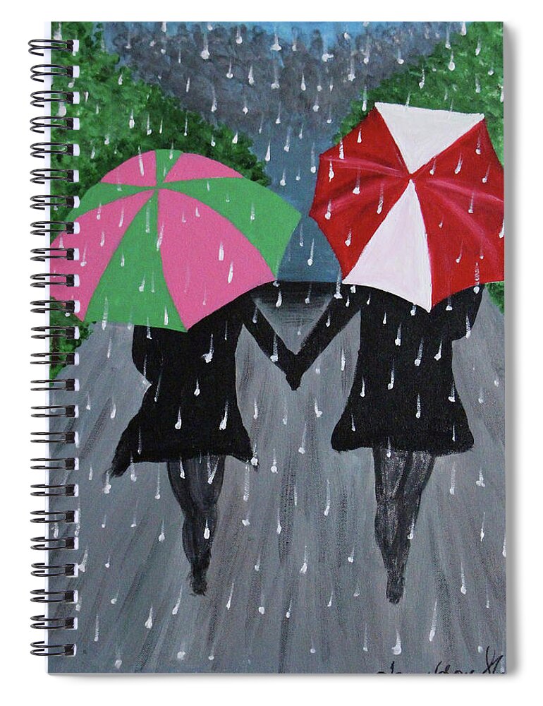 Sisterly Love Spiral Notebook featuring the painting Sisterly Love #4 by Tammy Groves Thornton