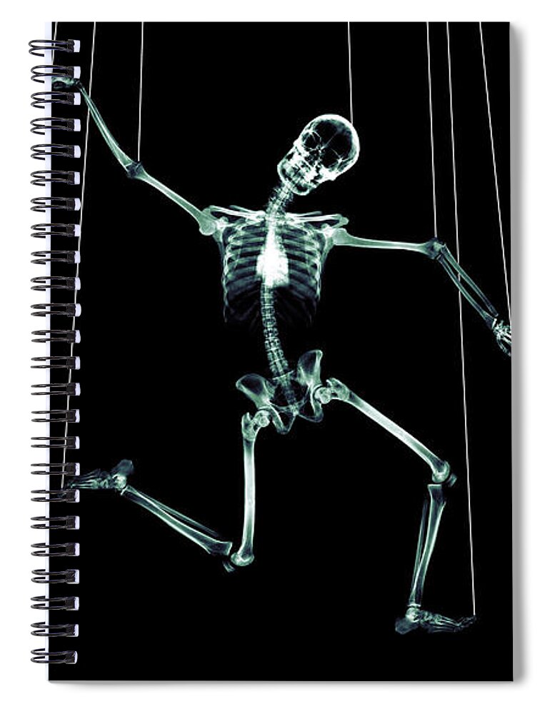 Skeleton Spiral Notebook featuring the digital art Skeleton #3 by Super Lovely