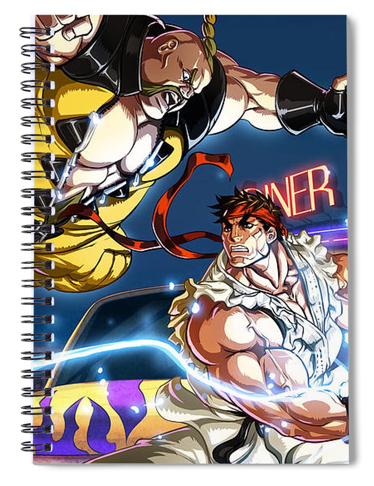 Street Fighter Spiral Notebook featuring the digital art Street Fighter #3 by Super Lovely